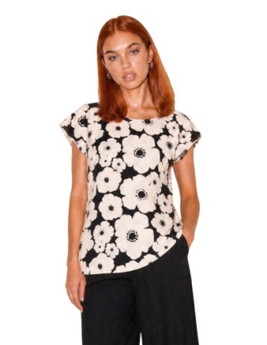 Jacqueline De Yong Blouse Femme Noire Florale| choixmode.fr