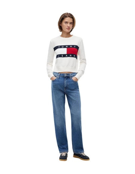 Tommy Hilfiger Jeans Sweat Femme Blanc Bio| choixmode.fr