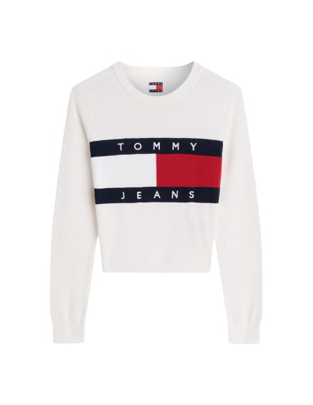 Tommy Hilfiger Jeans Sweat Femme Blanc Bio| choixmode.fr