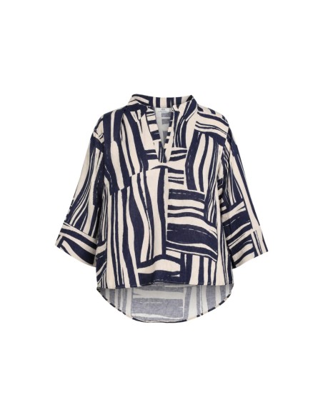 Jacqueline De Yong Top Femme Bleu Col Mao| choixmode.fr