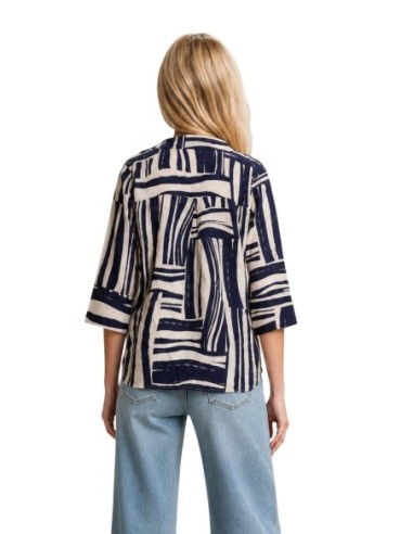 Jacqueline De Yong Top Femme Bleu Col Mao| choixmode.fr