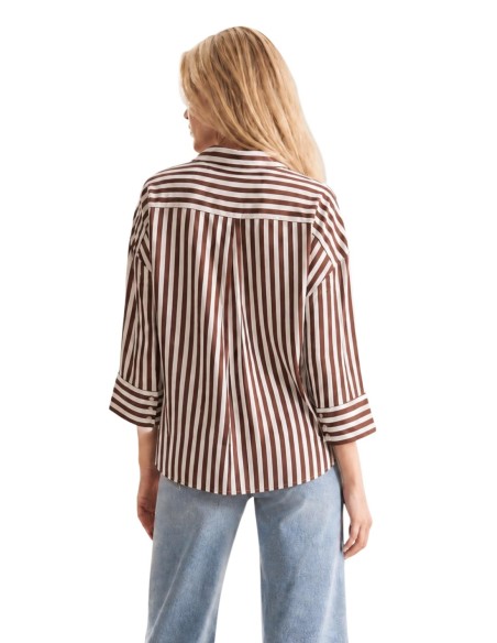 Jacqueline De Yong Chemise Femme Marron Rayée| choixmode.fr