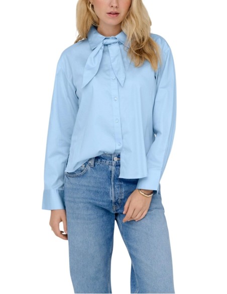Jacqueline De Yong Chemise Femme Bleu Azur Coton| choixmode.fr