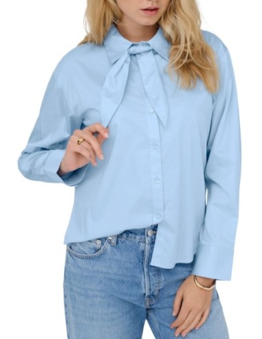 Jacqueline De Yong Chemise Femme Bleu Azur Coton| choixmode.fr