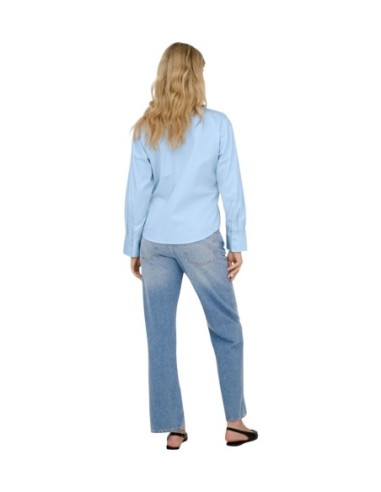 Jacqueline De Yong Chemise Femme Bleu Azur Coton| choixmode.fr