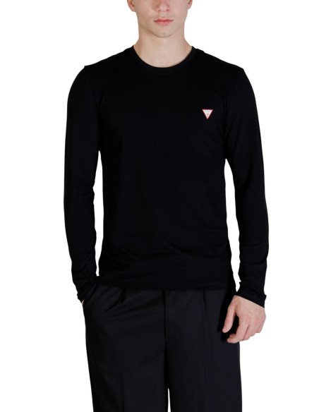 Guess T-shirt Homme Noir Manches Longues Stretch| choixmode.fr