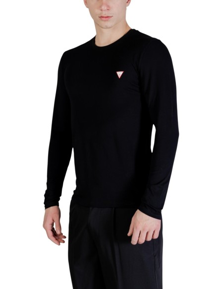 Guess T-shirt Homme Noir Manches Longues Stretch| choixmode.fr