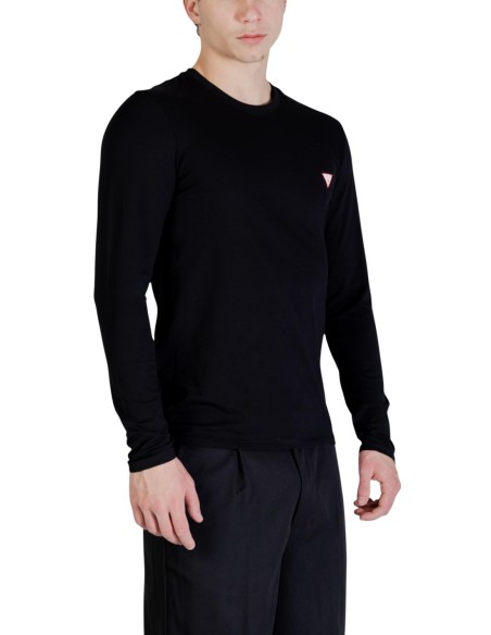Guess T-shirt Homme Noir Manches Longues Stretch| choixmode.fr