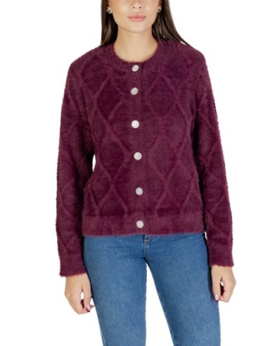 Jacqueline De Yong Cardigan Femme Bordeaux Boutonné| choixmode.fr