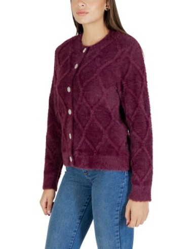 Jacqueline De Yong Cardigan Femme Bordeaux Boutonné| choixmode.fr