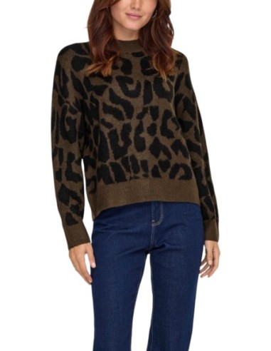 Jacqueline De Yong Pull Femme Léopard Marron| choixmode.fr