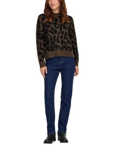 Jacqueline De Yong Pull Femme Léopard Marron| choixmode.fr