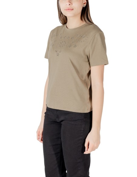 Jacqueline De Yong T-shirt Femme Vert 100 % Coton| choixmode.fr