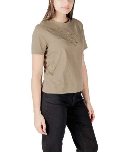 Jacqueline De Yong T-shirt Femme Vert 100 % Coton| choixmode.fr