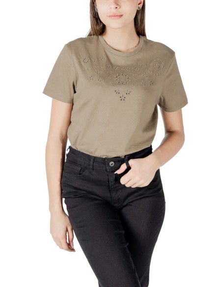 Jacqueline De Yong T-shirt Femme Vert 100 % Coton| choixmode.fr