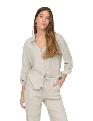 Jacqueline De Yong Chemise Femme Grise Viscose Lin| choixmode.fr