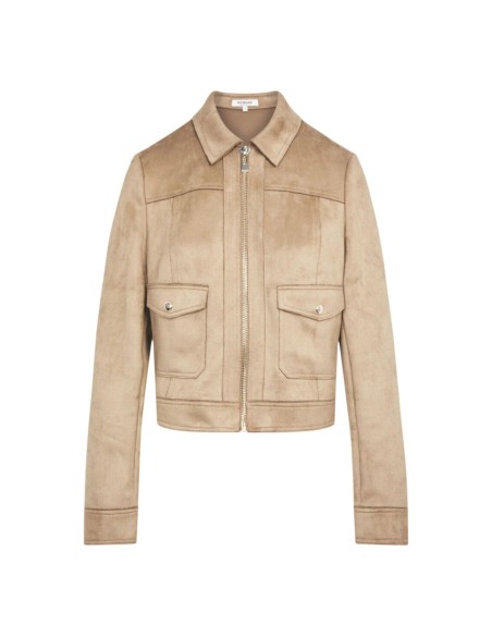Morgan De Toi Veste Femme Beige Zippée Élégante| choixmode.fr