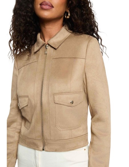 Morgan De Toi Veste Femme Beige Zippée Élégante| choixmode.fr