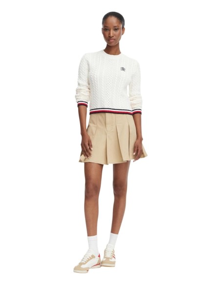 Tommy Hilfiger Jeans Pull Femme Blanc Coton Bio| choixmode.fr