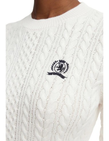 Tommy Hilfiger Jeans Pull Femme Blanc Coton Bio| choixmode.fr