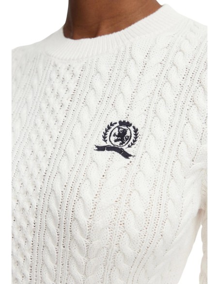 Tommy Hilfiger Jeans Pull Femme Blanc Coton Bio| choixmode.fr