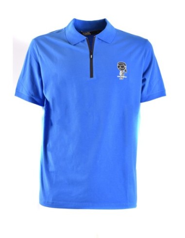 Karl Lagerfeld Polo Homme Bleu Fermeture Zippée| choixmode.fr