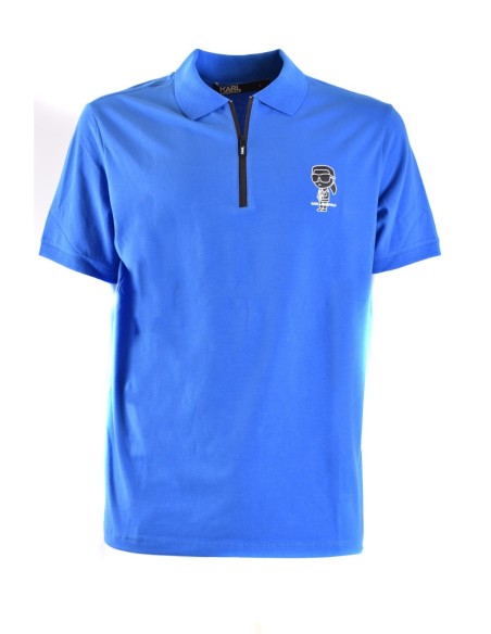 Karl Lagerfeld Polo Homme Bleu Fermeture Zippée| choixmode.fr