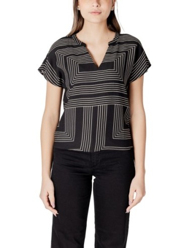 Jacqueline De Yong T-Shirt Femme Noir Géométrique| choixmode.fr