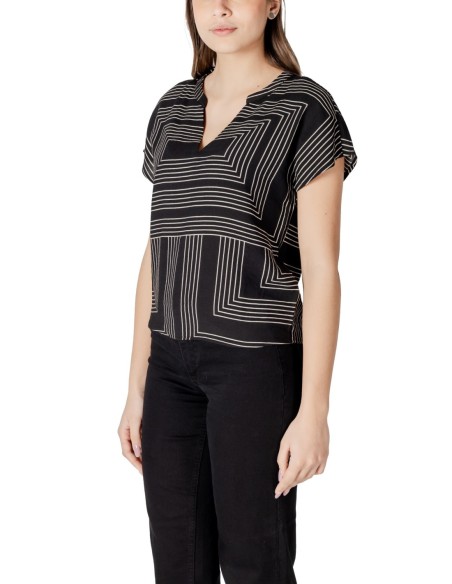 Jacqueline De Yong T-Shirt Femme Noir Géométrique| choixmode.fr