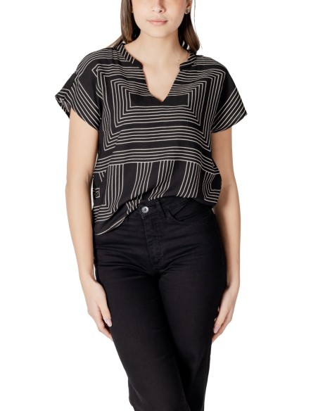 Jacqueline De Yong T-Shirt Femme Noir Géométrique| choixmode.fr