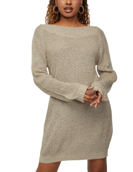Jacqueline De Yong Robe Femme Beige Manches Longues| choixmode.fr