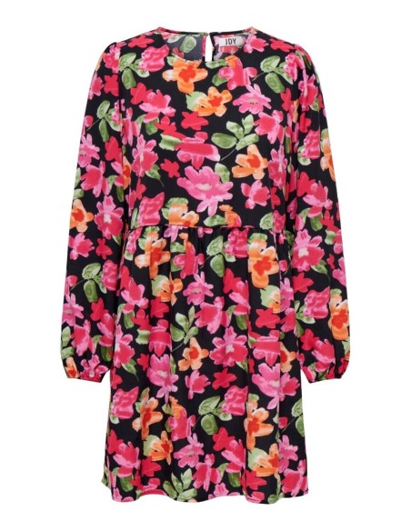 Jacqueline De Yong Robe Femme Noire Florale Col Rond| choixmode.fr