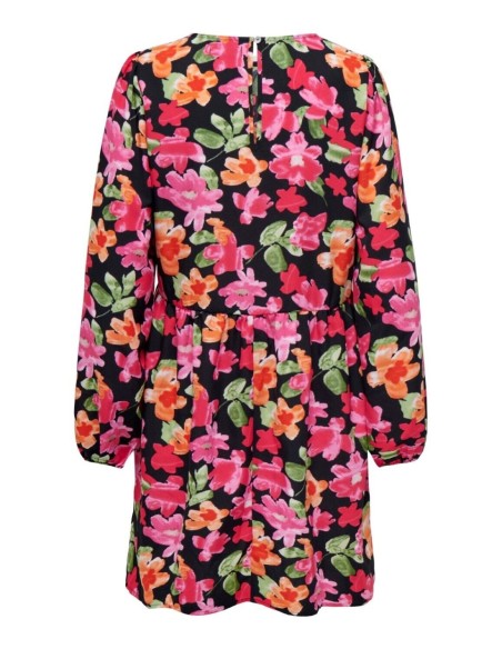 Jacqueline De Yong Robe Femme Noire Florale Col Rond| choixmode.fr