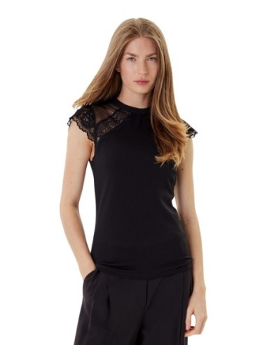 Morgan De Toi Top Femme Noir Sans Manches Élégant| choixmode.fr
