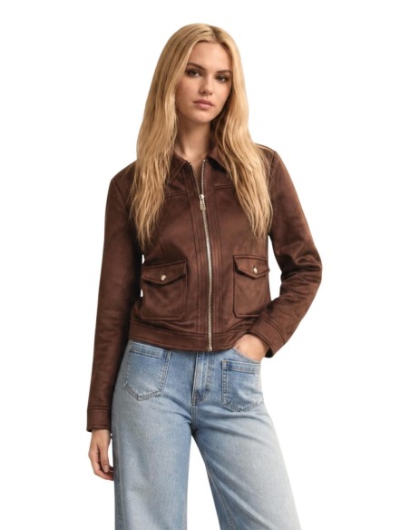 Morgan De Toi Veste Femme Marron Zippée| choixmode.fr