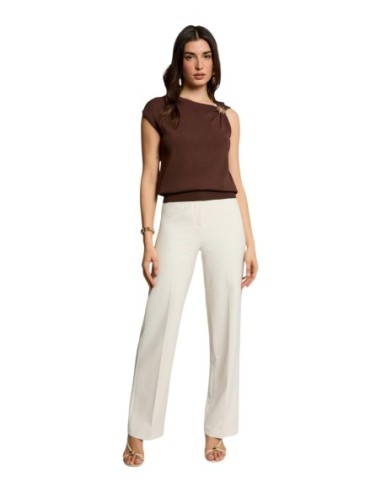 Morgan De Toi Pull Femme Marron Sans Manches| choixmode.fr