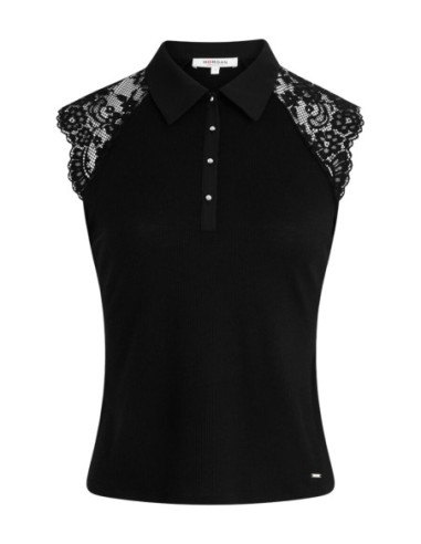 Morgan De Toi Top Femme Noir Boutonné| choixmode.fr