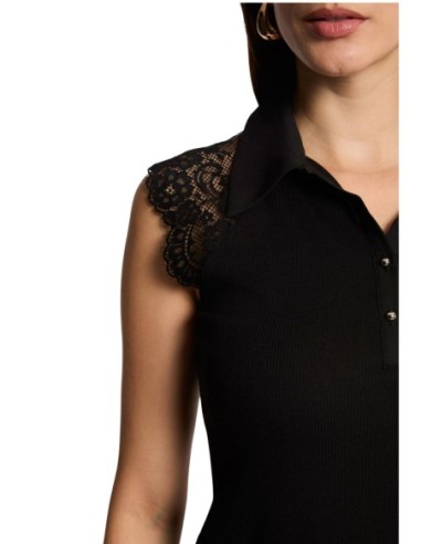 Morgan De Toi Top Femme Noir Boutonné| choixmode.fr