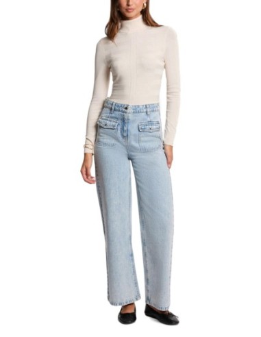 Morgan De Toi Pull Femme Beige Col Montant| choixmode.fr