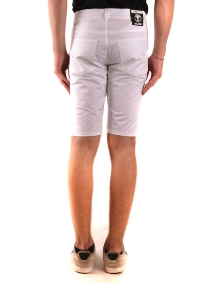 Moschino Bermuda Homme Blanc Coton Stretch| choixmode.fr