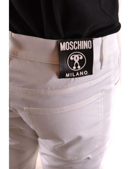Moschino Bermuda Homme Blanc Coton Stretch| choixmode.fr