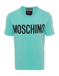 Moschino T-Shirt Homme Bleu Azur Imprimé en Coton| choixmode.fr