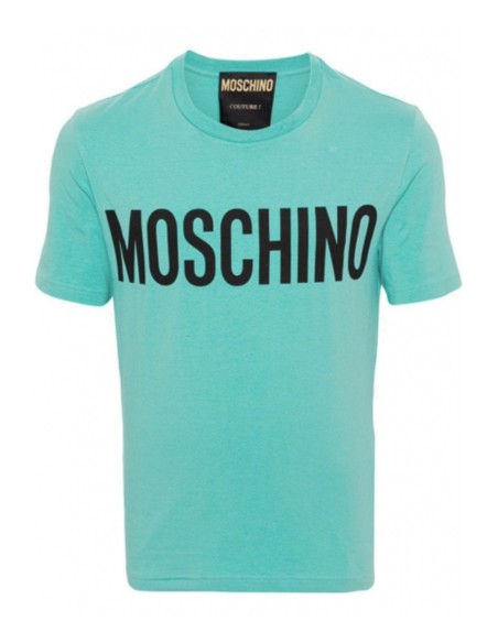 Moschino T-Shirt Homme Bleu Azur Imprimé en Coton| choixmode.fr