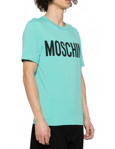 Moschino T-Shirt Homme Bleu Azur Imprimé en Coton| choixmode.fr