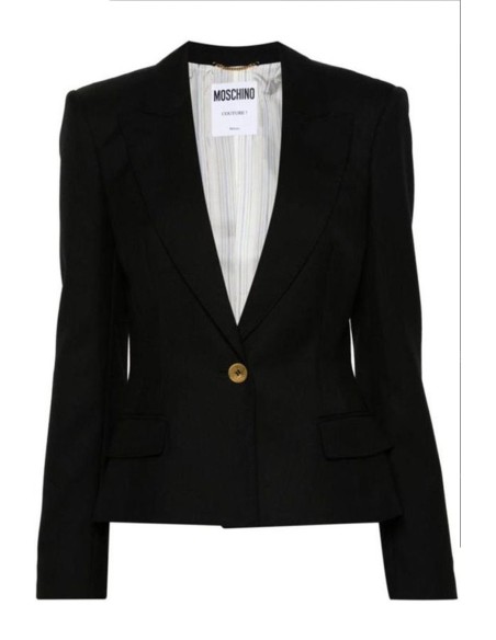Moschino Veste Femme Noire en Laine Made in Italy| choixmode.fr
