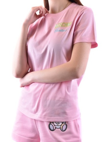 Moschino t-shirt femme rose imprimé | choixmode.fr