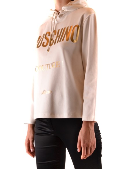 Moschino sweat femme beige capuche imprimé | choixmode.fr