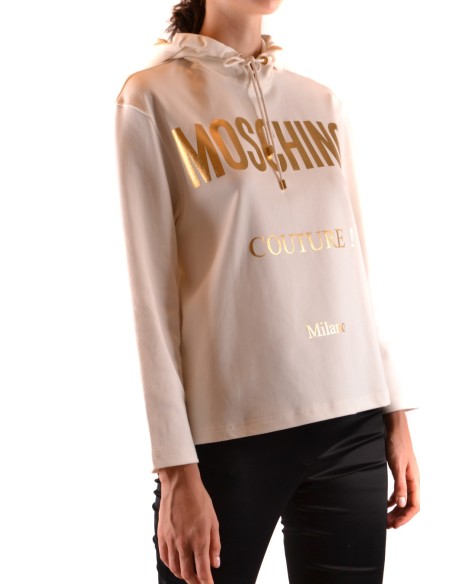 Moschino sweat femme beige capuche imprimé | choixmode.fr