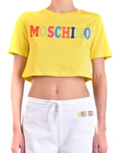 Moschino t-shirt femme jaune graphique vif | choixmode.fr
