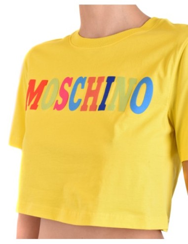 Moschino t-shirt femme jaune graphique vif | choixmode.fr